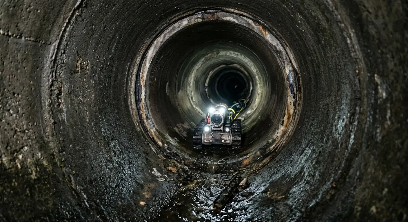 Robotic sewer camera inspecting pipe interior for Sewer Line Repair in Sheboygan